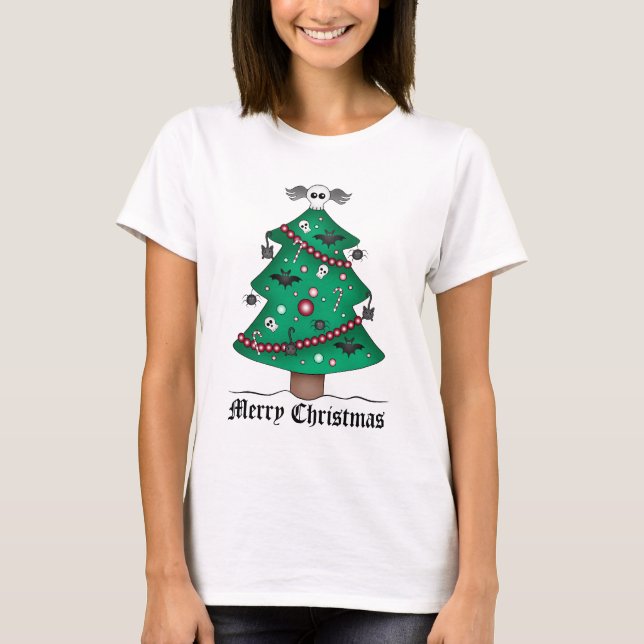Camiseta Árbol gótico lindo de Navidad (Anverso)