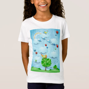 Camiseta Árbol grande y peces voladores