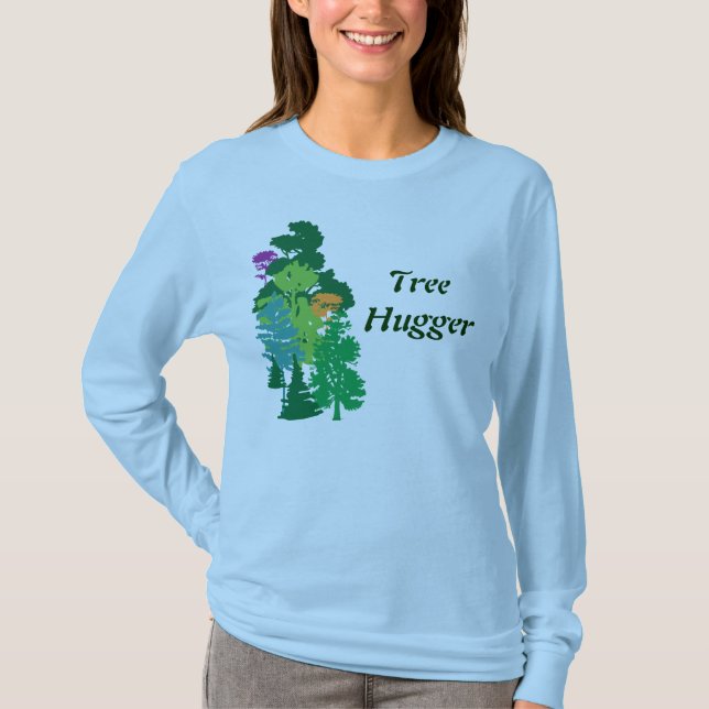 Camiseta Árbol Hugger Personalizado Green diciendo arte (Anverso)