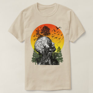 Camiseta Árbol humano de resaca vintage Retro puesta de sol