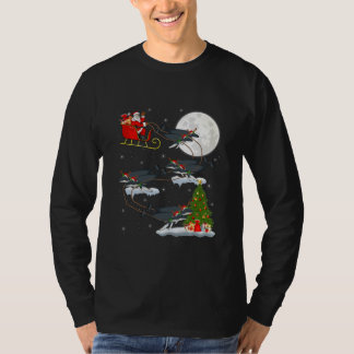 Camiseta Árbol iluminante navideño Santa Riding Ballena jor