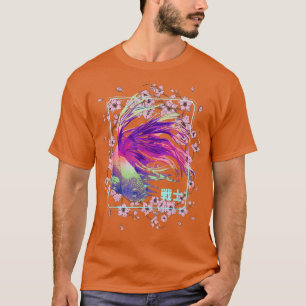 Camiseta Árbol japonés de cerezo de pescado en flor sakura
