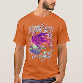 Camiseta Árbol japonés de cerezo de pescado en flor sakura