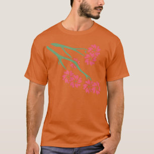 Camiseta Árbol japonés de cerezo Sakura flor gra minimalist