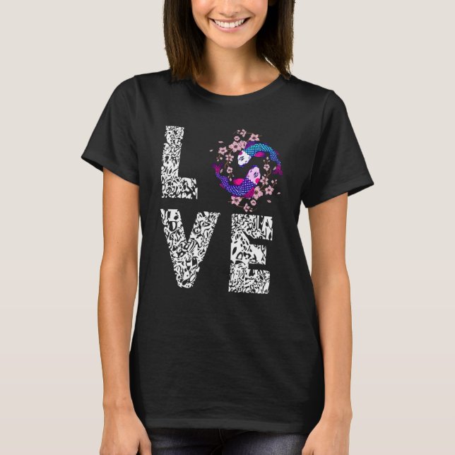 Camiseta Árbol Koi Sakura Ama Yin Yang Leopard Nishikigoi A (Anverso)