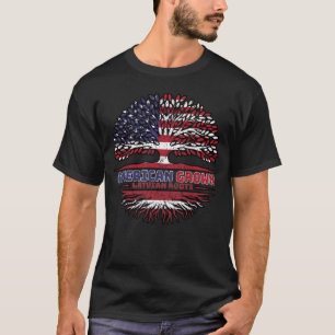 Camiseta Árbol letón estadounidense letón estadounidense es