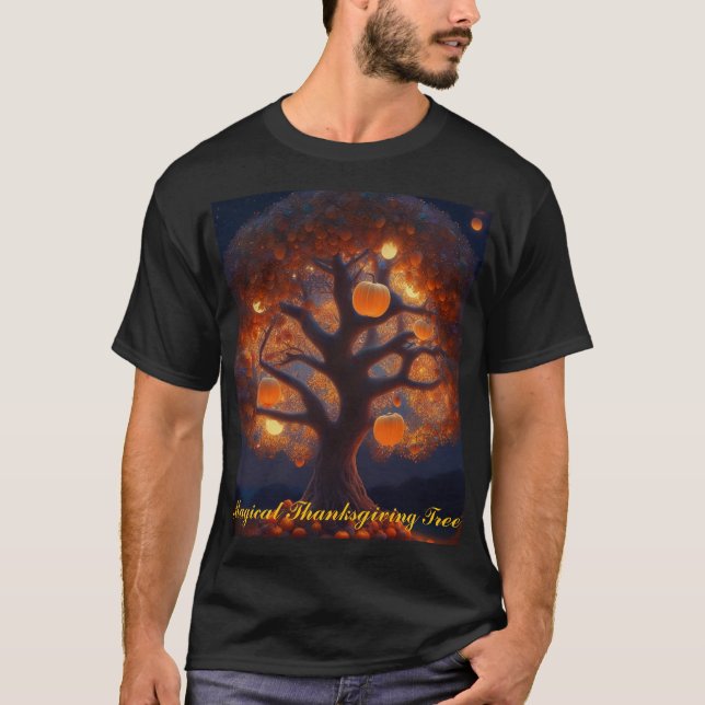 Camiseta Árbol mágico de Acción de Gracias (Anverso)