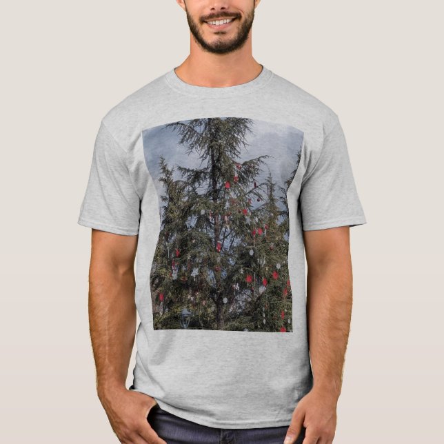 Camiseta Árbol mágico de Navidad al atardecer (Anverso)