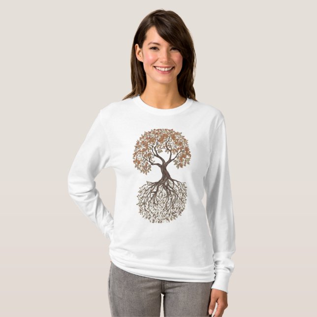 Camiseta Árbol majestuoso de la vida - Crecimiento, Fuerza, (Anverso completo)