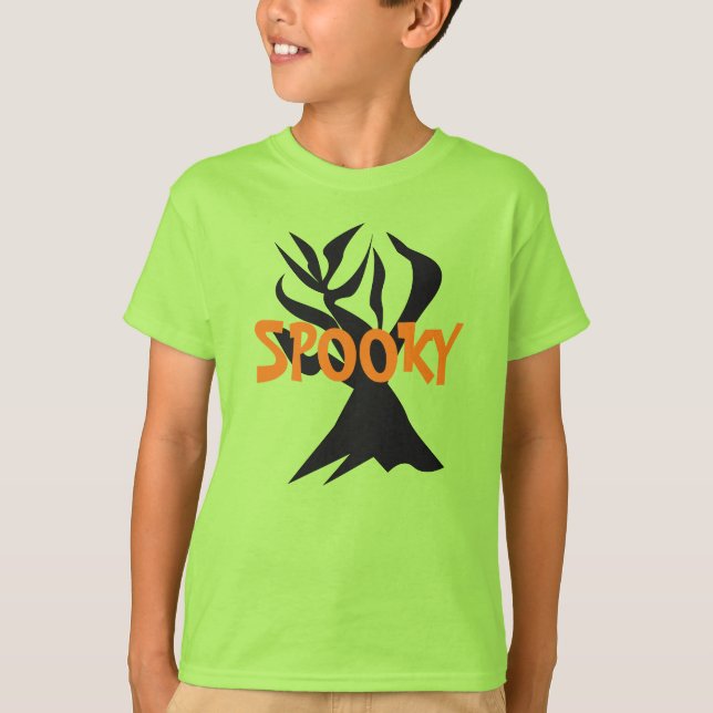 Camiseta Árbol minimalista de Halloween (Anverso)