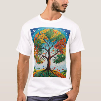 Camiseta Árbol mítico de estaciones - Arte de brillantes