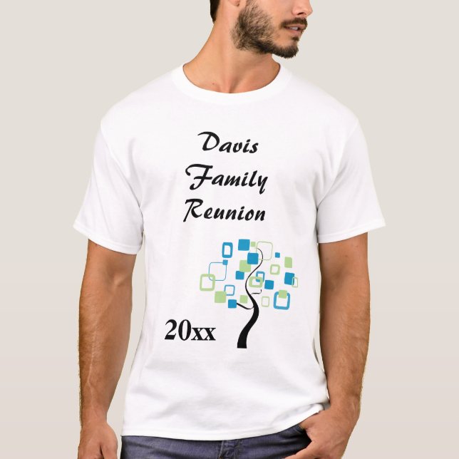 Camiseta Árbol moderno retro de la reunión de familia de (Anverso)