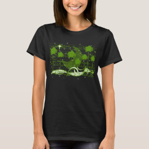 Camiseta Árbol musical negro y verde te ama a la luna