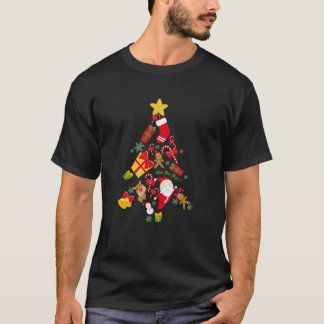 Camiseta árbol Navidad vacaciones regalo divertido Santa