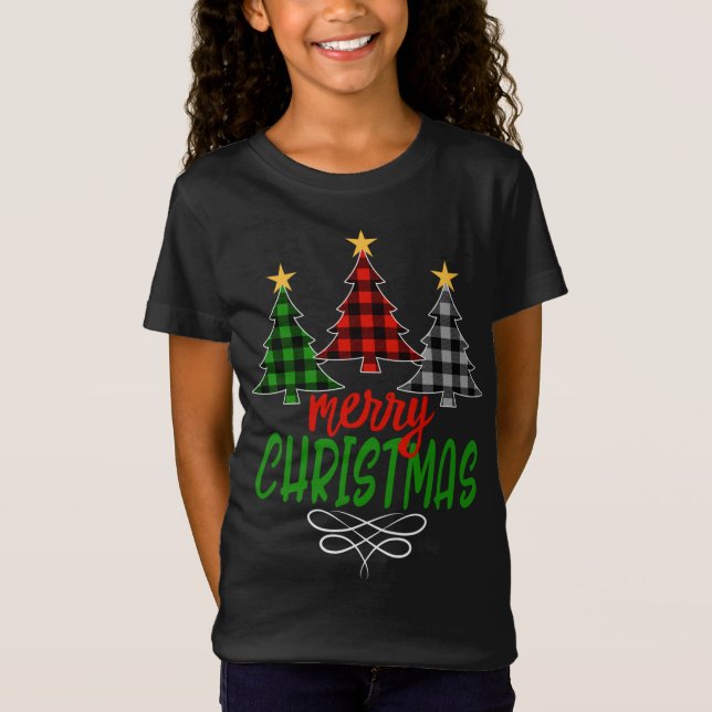 Camiseta Árbol navideño de amarre de tres búfalos (Anverso)