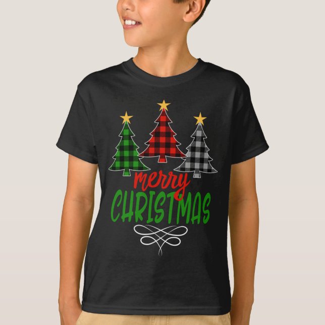 Camiseta Árbol navideño de amarre de tres búfalos (Anverso)