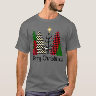 Camiseta Árbol navideño de pinos de navidad con moras blanq