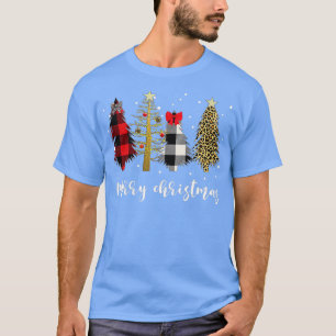 Camiseta Árbol navideño de pinos de navidad con moras blanq