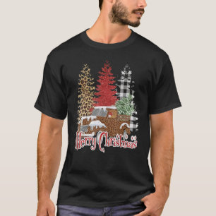 Camiseta Árbol navideño de pinos de navidad con moras blanq