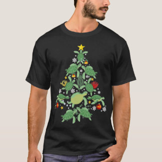 Camiseta Árbol navideño de tortuga marina divertido