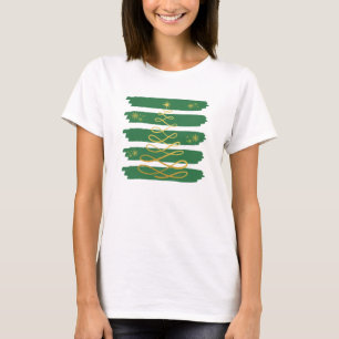 Camiseta Árbol navideño dorado