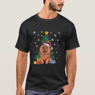Camiseta Árbol navideño fea dulce ilumina Chow Chow Dog S