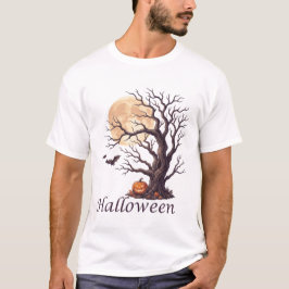 Camiseta Árbol nudoso de Halloween espeluznante Jack-o'-Lan