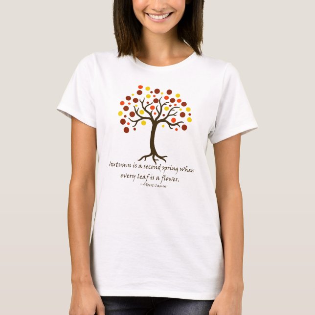 Camiseta Árbol otoñal estilizado; otoño es una segunda prim (Anverso)