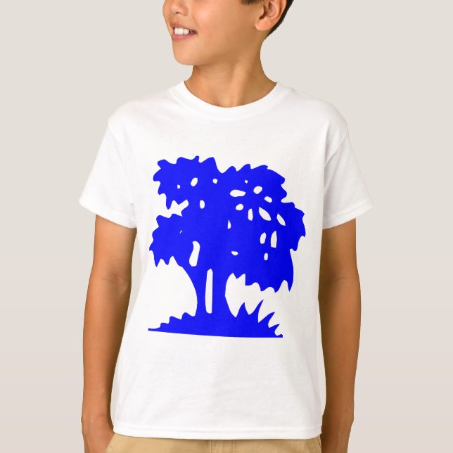 Camiseta Árbol personalizado - Azul (Anverso)