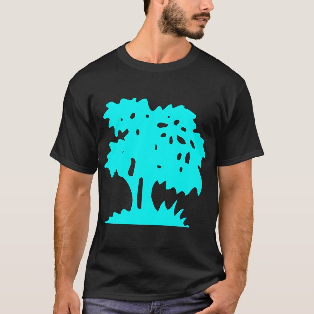 Camiseta Árbol personalizado - cian (Anverso)