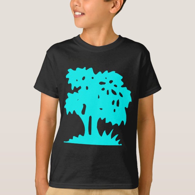 Camiseta Árbol personalizado - cian (Anverso)