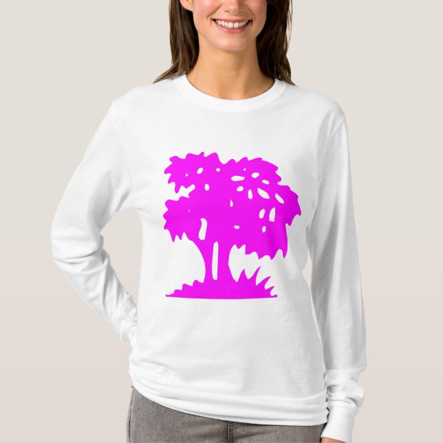 Camiseta Árbol personalizado - magenta (Anverso)