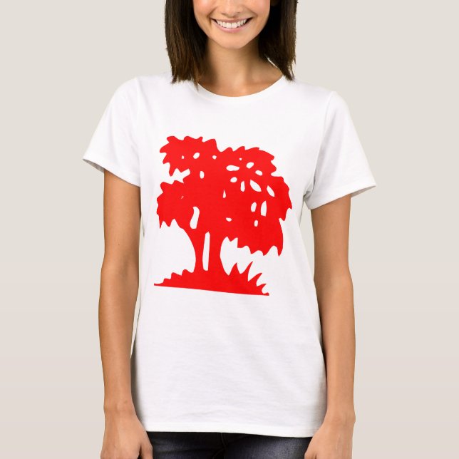 Camiseta Árbol personalizado - Rojo (Anverso)