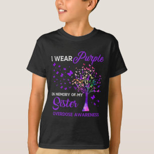 Camiseta Árbol Que Uso Memoria Púrpura De La Sobredosis De