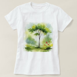 Camiseta Árbol rodeado de vegetación verde