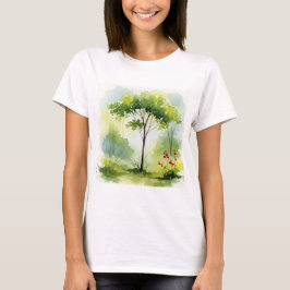 Camiseta Árbol rodeado de vegetación verde
