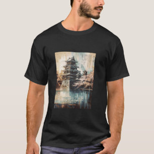 Camiseta Árbol Sakura Castillo Japonés Flor de Cerezo Japón