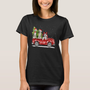 Camiseta Árbol Siberiano Husky Santa Red Truck Nieve Navida