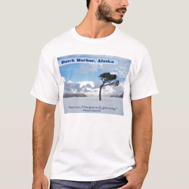 Camiseta Árbol solo, puerto holandés, Alaska (Anverso)