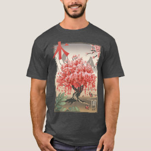 Camiseta Árbol tradicional sakura japonés de flores de cere