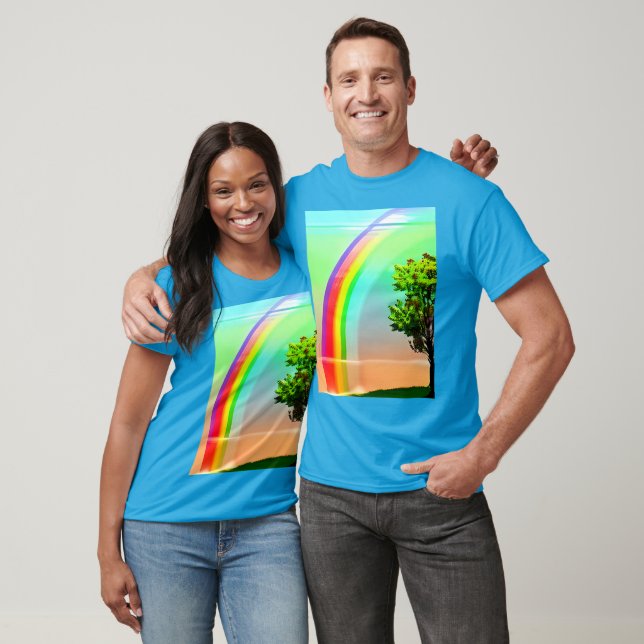 Camiseta Árbol verde bajo el arcoiris (Unisexo)