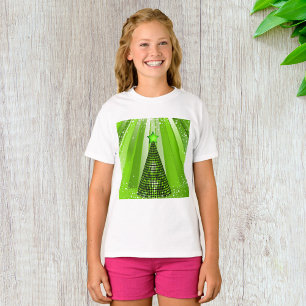 Camiseta Árbol verde de Navidad moderno con estrella