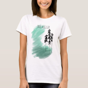 Camiseta Árbol verde escandinavo arte simple menta moderna