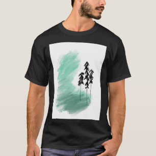 Camiseta Árbol verde escandinavo arte simple menta moderna
