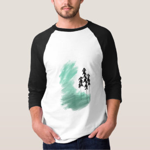 Camiseta Árbol verde escandinavo arte simple menta moderna