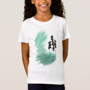 Camiseta Árbol verde escandinavo arte simple menta moderna
