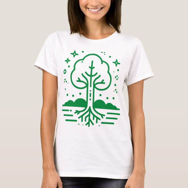 Camiseta Árbol verde lindo (Anverso)