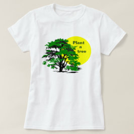 Camiseta Árbol verde y sol amarillo, plantar un árbol