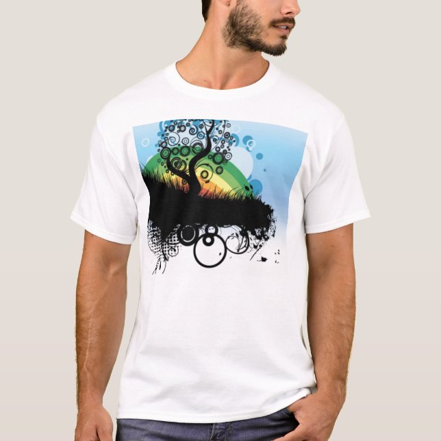 Camiseta árbol y arco iris (Anverso)