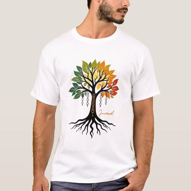 Camiseta ๋ árbol y cadenas del 19 de junio. (Anverso)